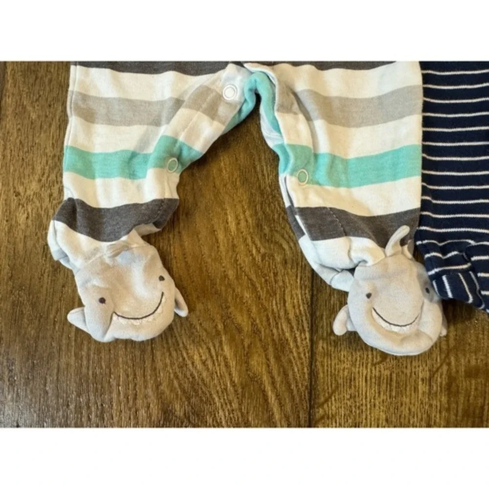 Carter's Baby Boy Sleepers‎ Newborn Clothes Footies Lot Bundle Sleep N Plays Dog